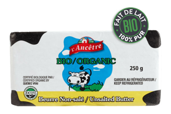 Beurre non-salé bio l'Ancêtre 250gr