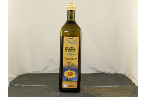 Huile de tournesol mi-oléique biologique 1L - Pré-Rieur 