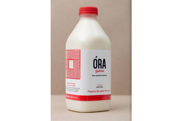 Lait de vache entier, 1 litre non-homogénéisé, Laiterie Ora 