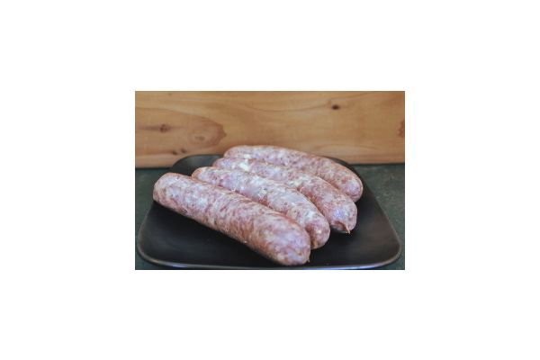 Saucisses Porc, cheddar et bacon +/- 450 gr 